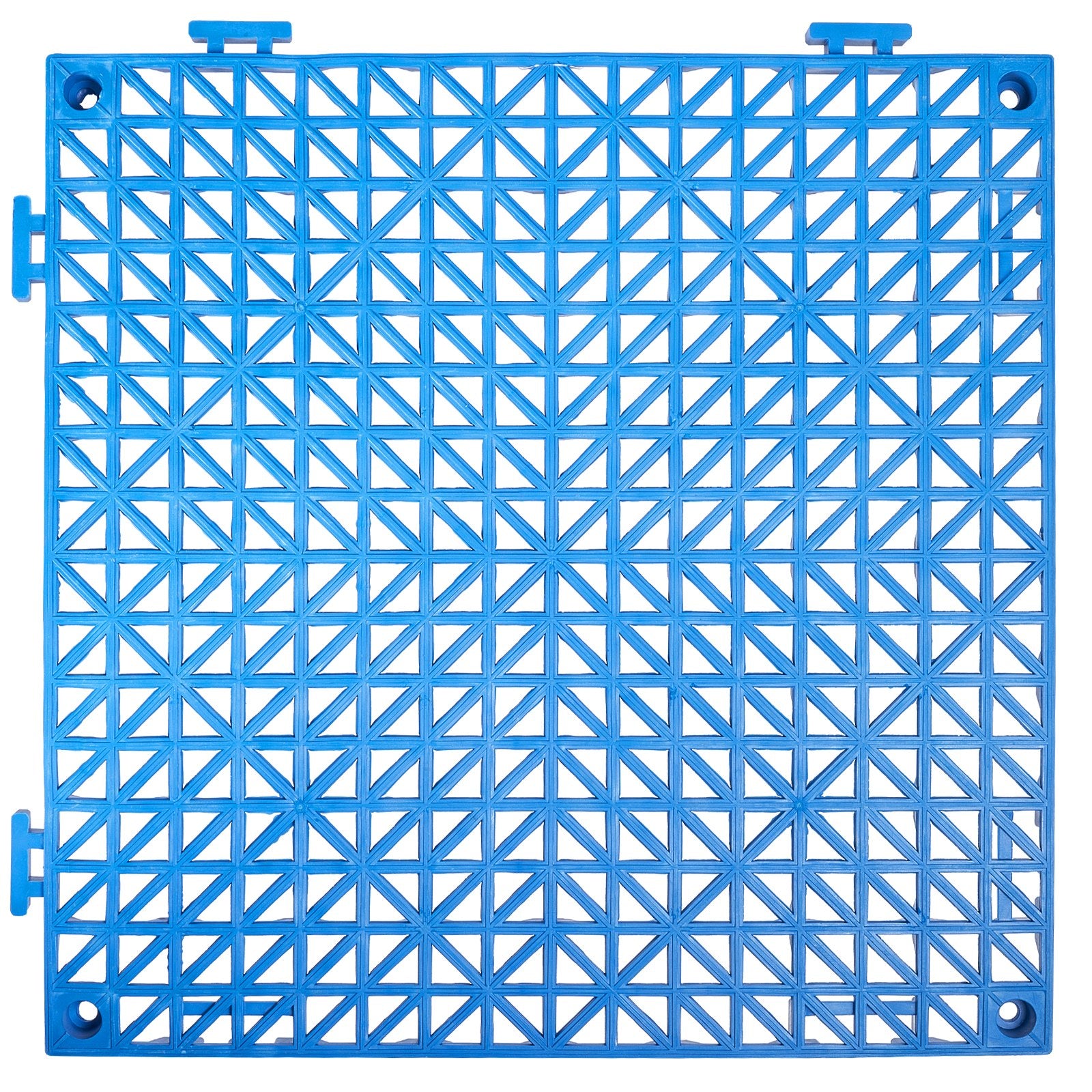 VEVOR Modular Interlocking Cushion, 55 Pack 30 x 30 cm Splicing Drainage Mats, Soft PVC Interlocking Drainage Floor Tiles, Non-Slip Drainage Holes for Restroom, Bathroom, Kitchen, Pool, Wet Area, Blue