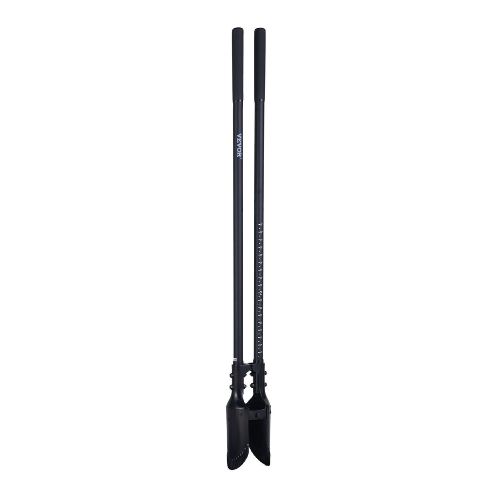 VEVOR Post Hole Digger, Heavy Duty Post Hole Digger with Fiberglass Handle, Manual Hole Digger with Scale Markings and Metal Blade, Post Hole Digger Tool for Digging Gardening and Outdoors, 1460 mm