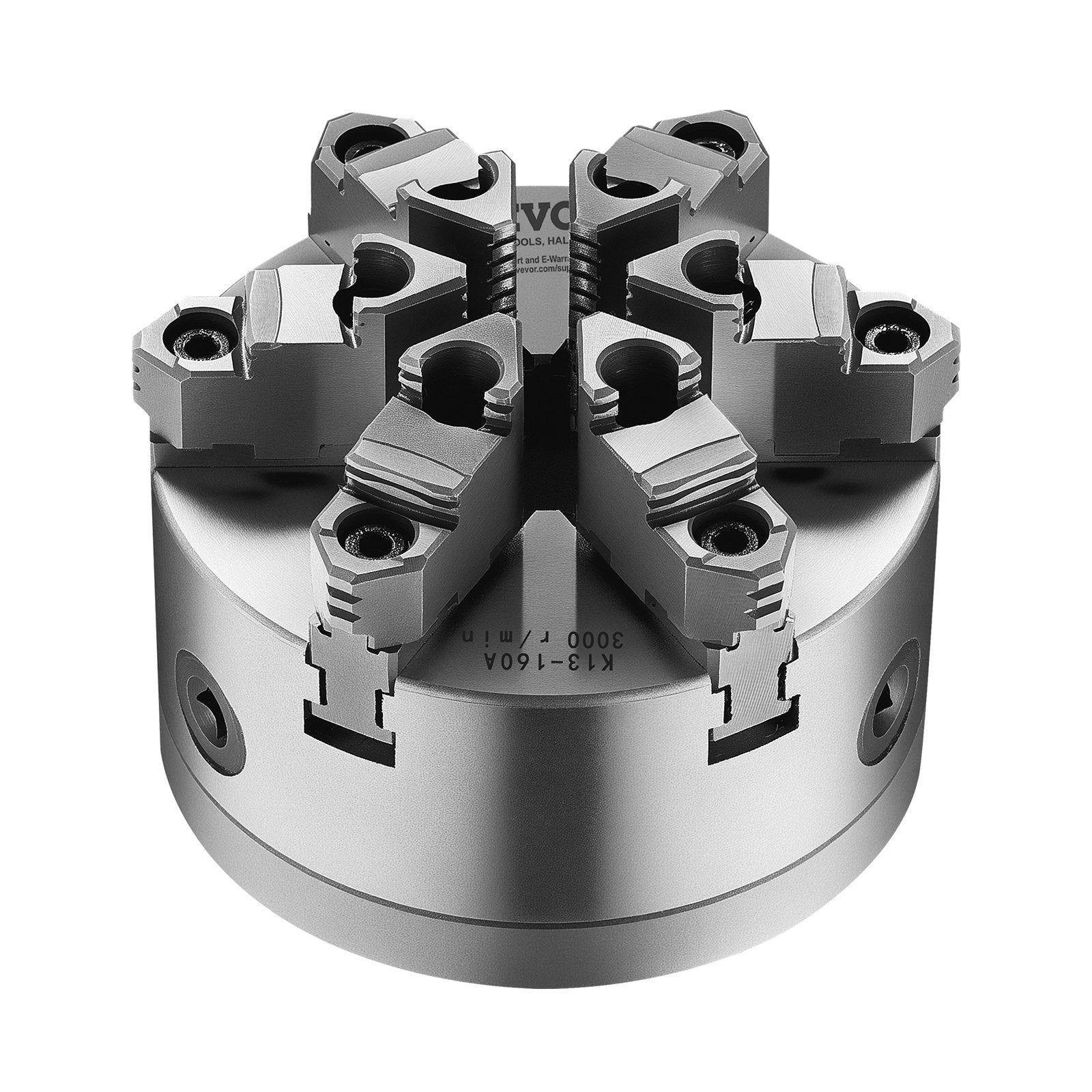 VEVOR 6-Jaw Lathe Chuck, 6 Inch (160 mm), Self-Centering Chuck with D1-4 Cam Lock Backing Plate, 0.12-5.71 in (3-145 mm) Clamping Range with T-wrench Screws, HT300 Material, for Wood Metal Lathe