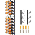 VEVOR Wall Mounted Wine Rack, 12x2 Bottles Wine Holder Towel Rack, Black Steel Vertical Wine Rack, Modern Decorative Wall Mounted Wine Bottle Holder, Forward Design Simple Storage Wall Rack 48x11x1 In