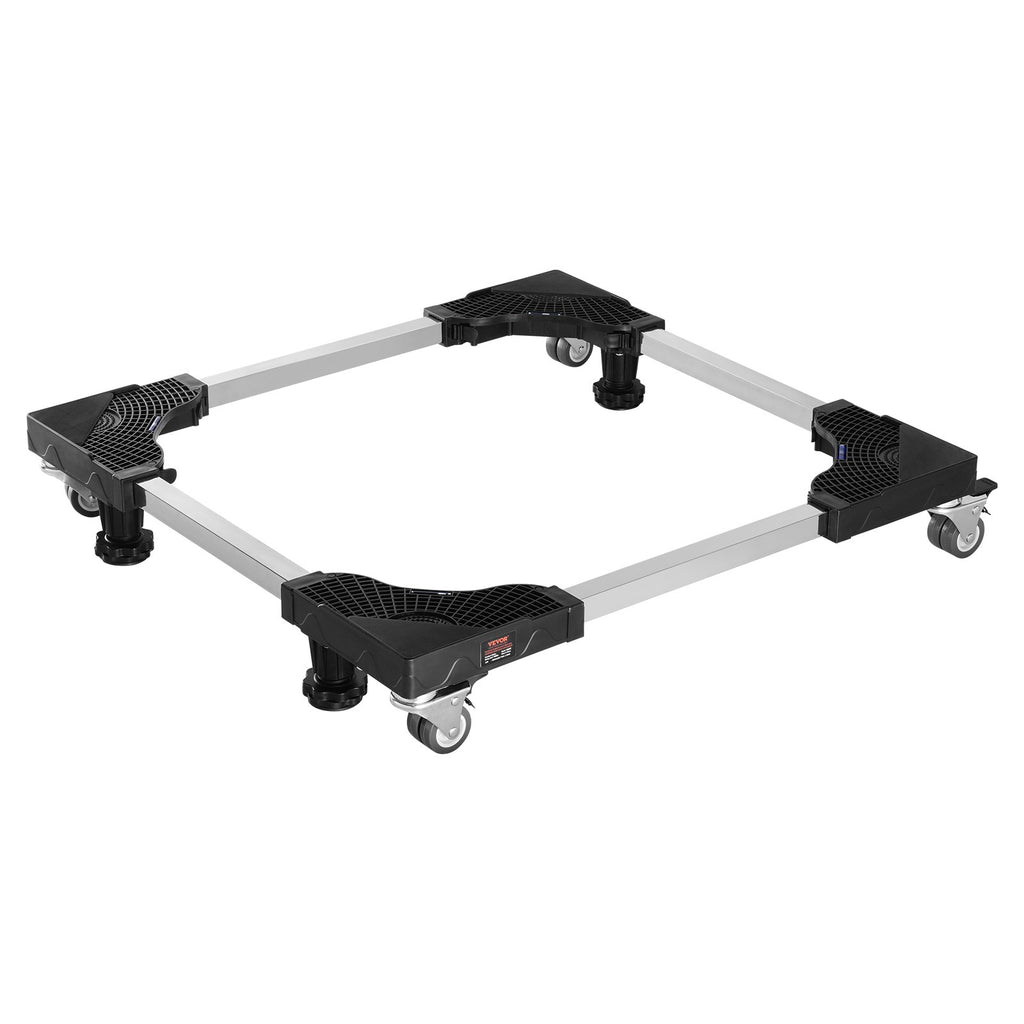 VEVOR Fridge Stand Mobile Base, 1100 lbs Load Capacity, Washing Machine Stand with 8 Locking Twin Wheels and 4 Brakes, 27.5 -35.4 Inches Adjustable Furniture Dolly for Washer, Refrigerator and Dryer