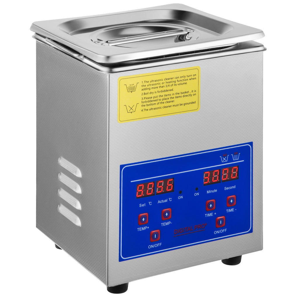 VEVOR Ultrasonic Cleaner 2L Jewelry Cleaning with Digital Timer Ultrasonic Cleaning Machine for Jewellery Rings Watches Eyeglasses Dentures Coins Metal Parts Commercial and Home Use