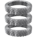 VEVOR Razor Wire Razor Barbed Wire 147ft 3Rolls Razor Wire Fencing Double Spiral