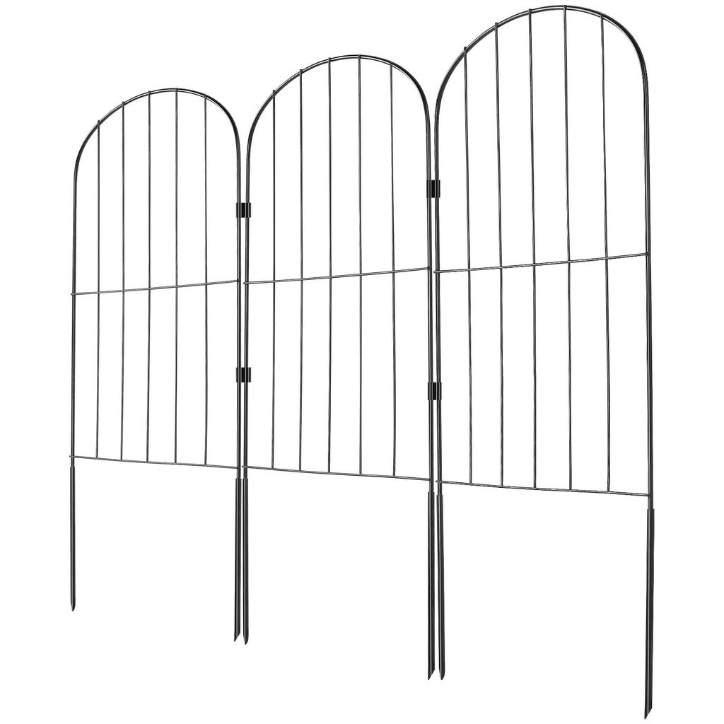 VEVOR Garden Fence, No Dig Fence 61 x 33 cm Animal Barrier Fence, Underground Decorative Garden Fencing with 5.08 cm Spike Spacing, Metal Dog Fence for the Yard and Outdoor Patio, 28 Pack