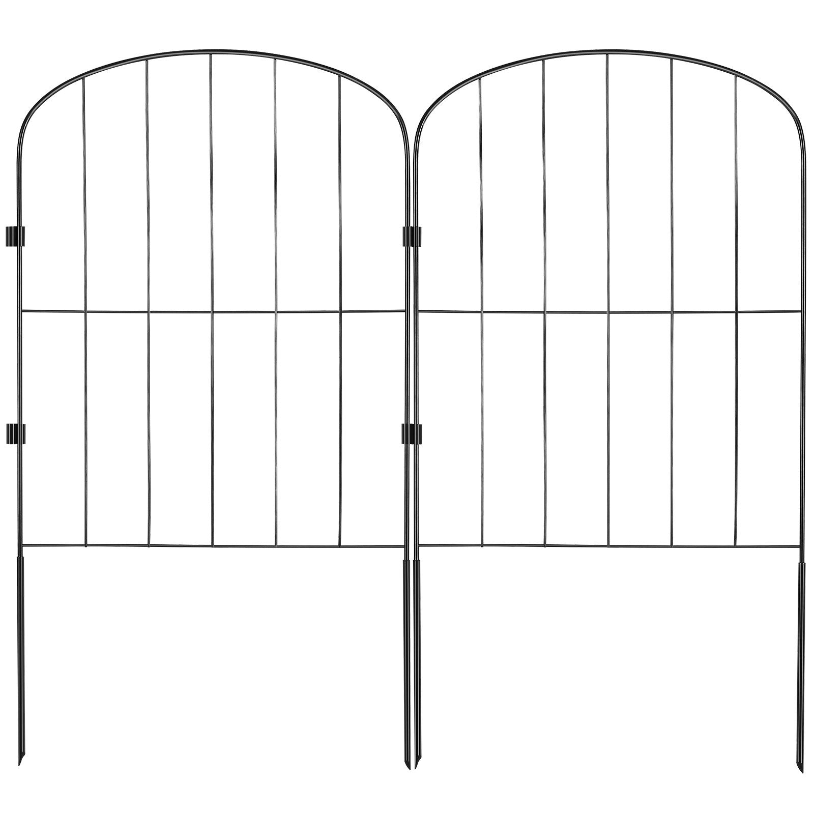 VEVOR Garden Fence, No Dig Fence 61 x 33 cm Animal Barrier Fence, Underground Decorative Garden Fencing with 5.08 cm Spike Spacing, Metal Dog Fence for the Yard and Outdoor Patio, 10 Pack