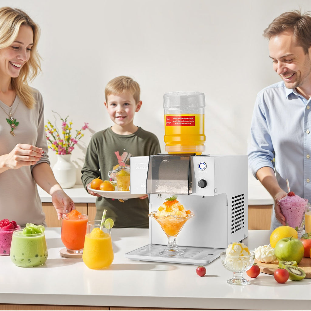 VEVOR Snowflake Ice Machine, 40KG/24H Snowflake Ice Maker, Ice-Shaver Machine with Stainless Steel Blade, Electric Snow Cone Maker with 1.8L Tank, 90S Fast Pre-Cooling, for Home & Small Gatherings