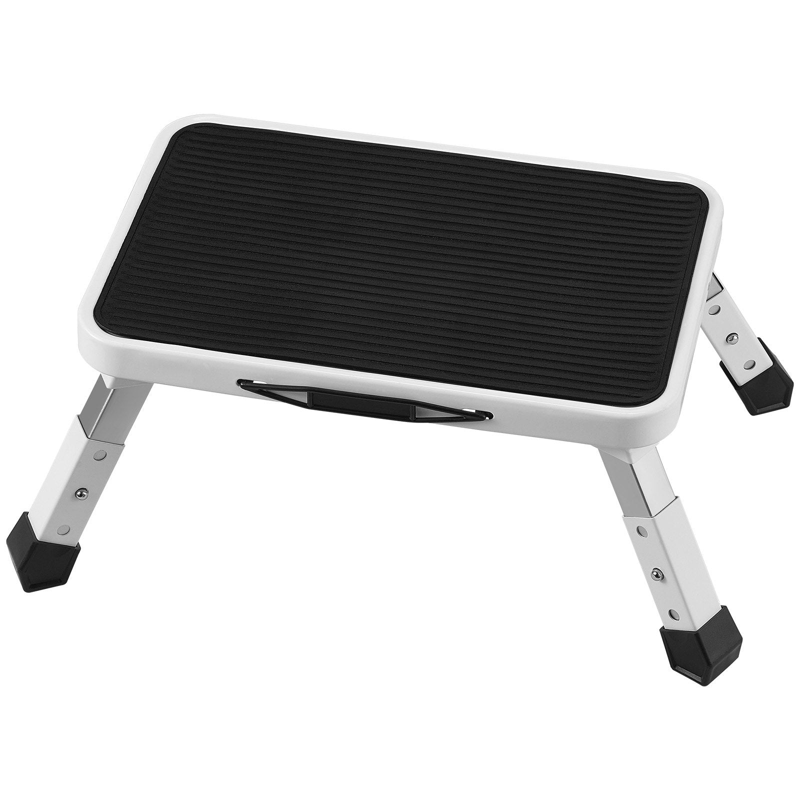 VEVOR Step Stool 1-Step 150KG Capacity, Folding Steel Step Ladder 3 Adjustable Height, Portable Toddler Step Stools for Adults, Non-Slip Sturdy Step Ladders for Office, RVs, Pets, Bathrooms,Bedrooms
