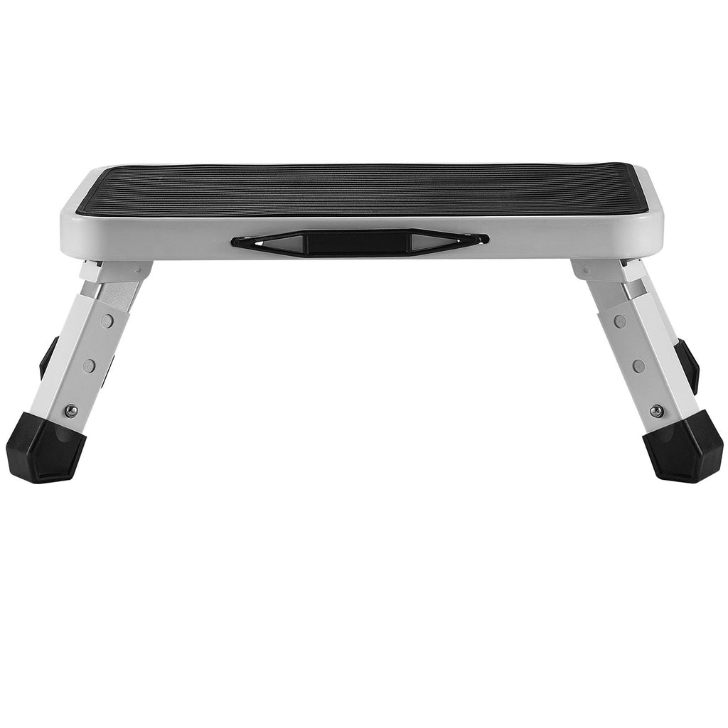 VEVOR Step Stool 1-Step 150KG Capacity, Folding Steel Step Ladder 3 Adjustable Height, Portable Toddler Step Stools for Adults, Non-Slip Sturdy Step Ladders for Office, RVs, Pets, Bathrooms,Bedrooms