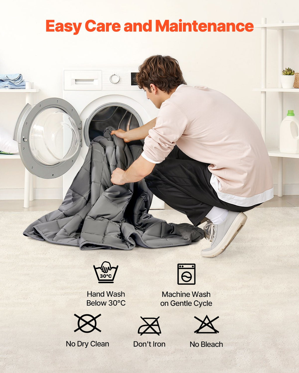 VEVOR Weighted Blanket, 11 kg, 2235 x 2640 mm King Size, Cooling Breathable Heavy Blanket with Glass Beads, All-Season Use, Suitable for 113-140 kg Adults, Anxiety Stress Relief, Improve Sleep, Grey