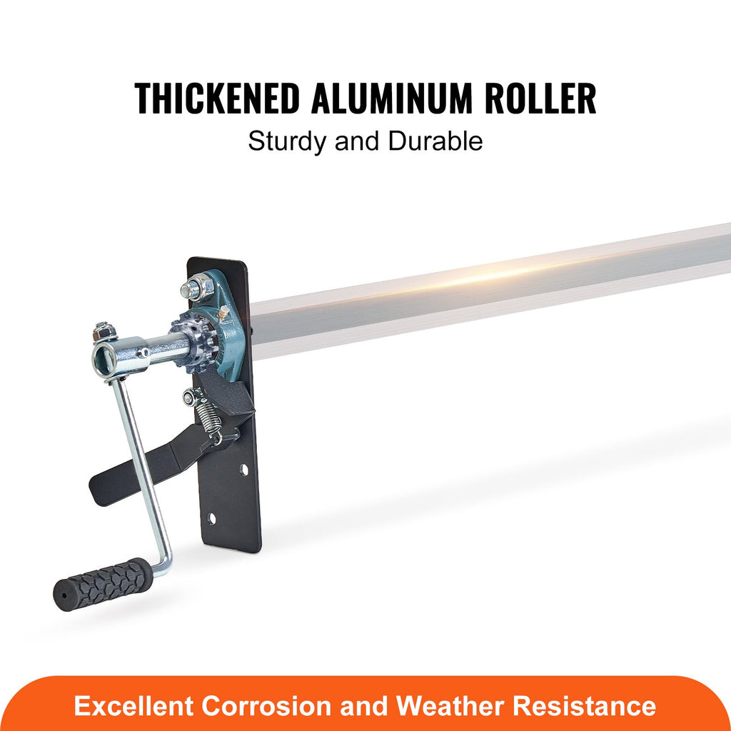 VEVOR Hand Crank Tarp Roller Kit, 1.6-2.6 m Wide, Aluminum Alloy, Manual Cab Level Dump Truck Tarp Roller with 17.8 cm Sponge-Wrapped Handle, Perfect for Dump Trucks, Trailers, Trash Haulers (No Tarp)