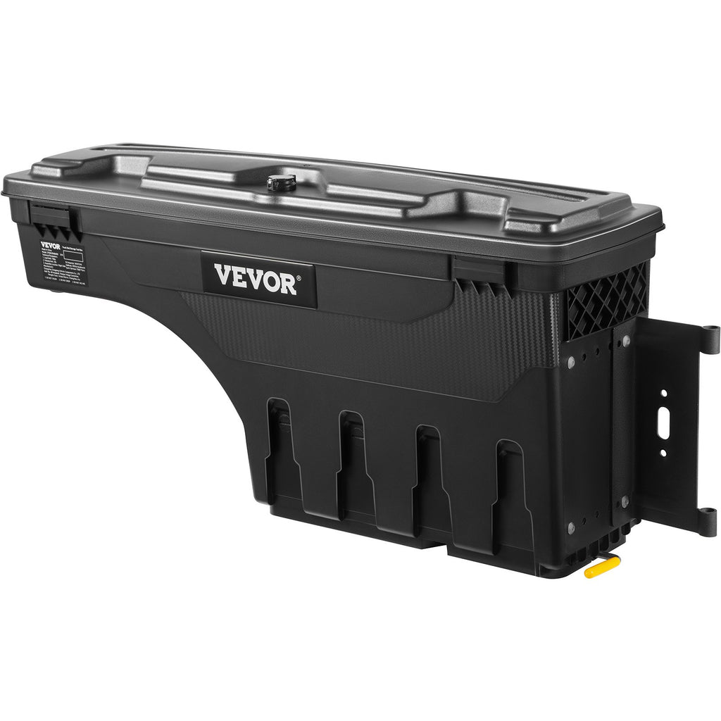 VEVOR Truck Bed Storage Box, Lockable Swing Case with Password Padlock, 6.6 Gal/25 L ABS Wheel Well Tool Box, Waterproof and Durable, Compatible with Ford F-150 2015-2021, Passenger Side