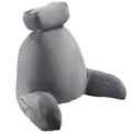 VEVOR Reading Pillow, Large Bed Pillow with Removable Headrest, Back Pillow with 3 Pockets, Shredded Memory Foam and Washable Short Velvet Cloth, Side with Handles for Reading, Gaming, Resting, Grey