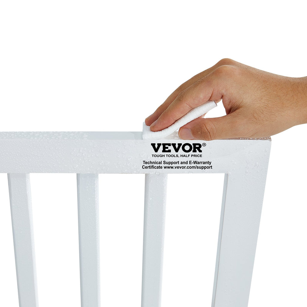 VEVOR Free Standing Dog Gate, 24" H x 60" W Freestanding Pet Gate, 3 Panels Foldable Dog Gate for Wide and Narrow Passageways, Expandable Dog Barrier with Silent Foot Support for Indoor, White