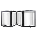 VEVOR Free Standing Dog Gate 32x96.5 inch Freestanding Pet Gate Foldable Brown