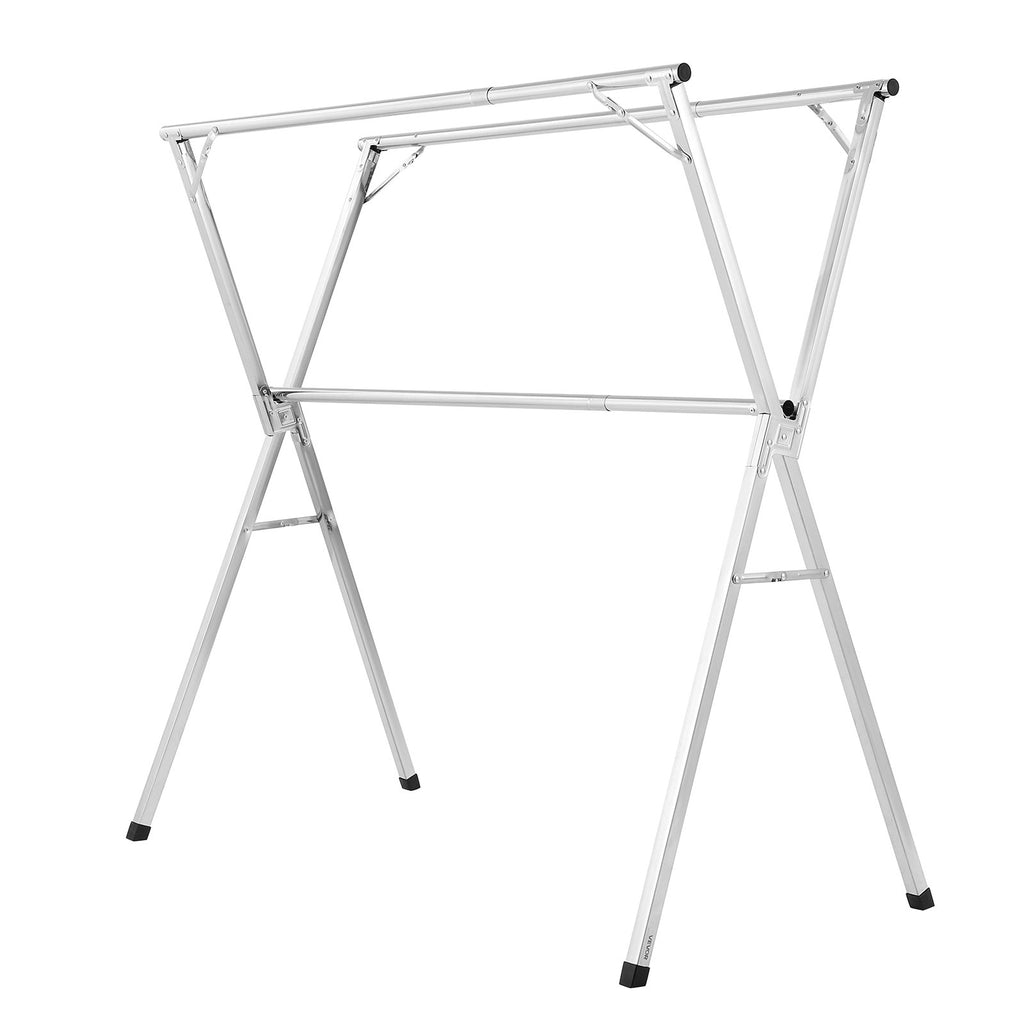 VEVOR 2-Tier Telescopic Clothes Drying Rack w/ 30 Windproof Holes & 2 Shoe Hooks
