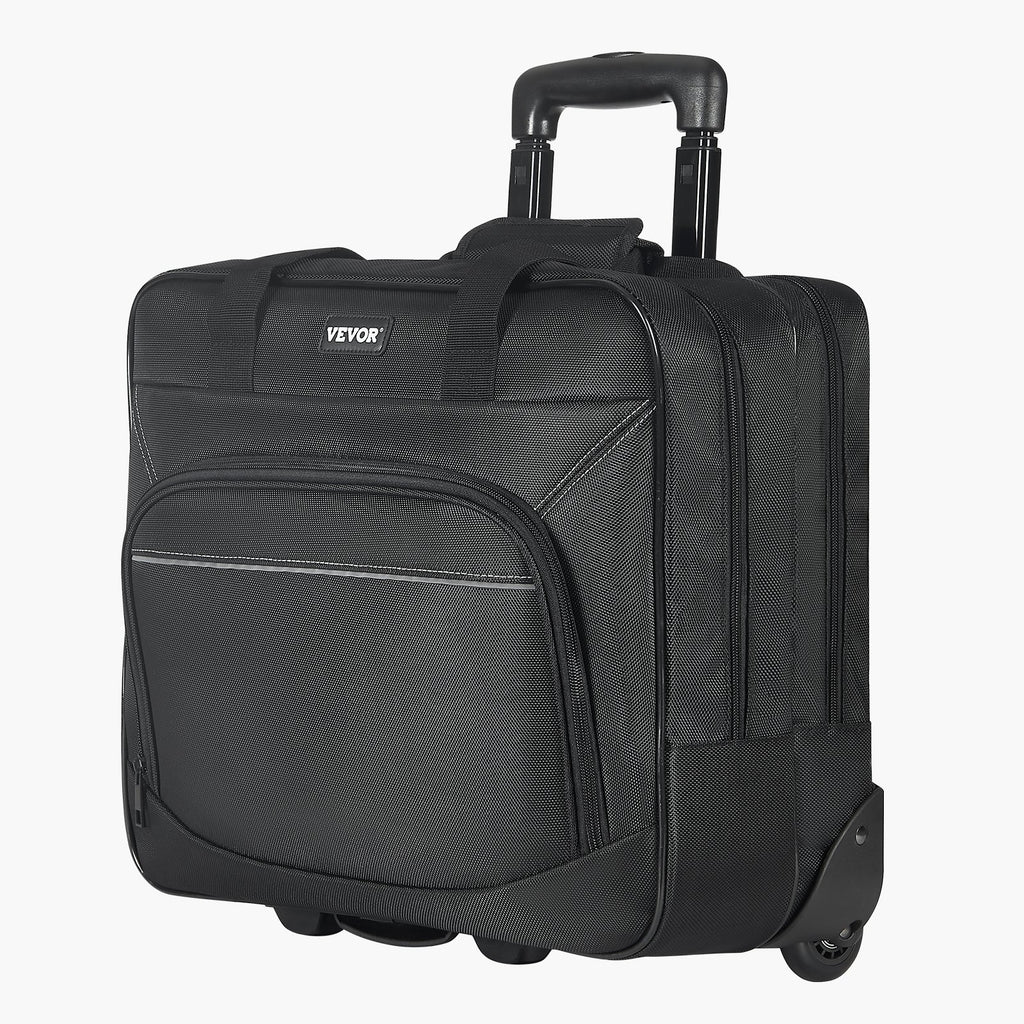 VEVOR Rolling Laptop Bag 39.62 cm Wheeled Computer Bag for Women & Men Black
