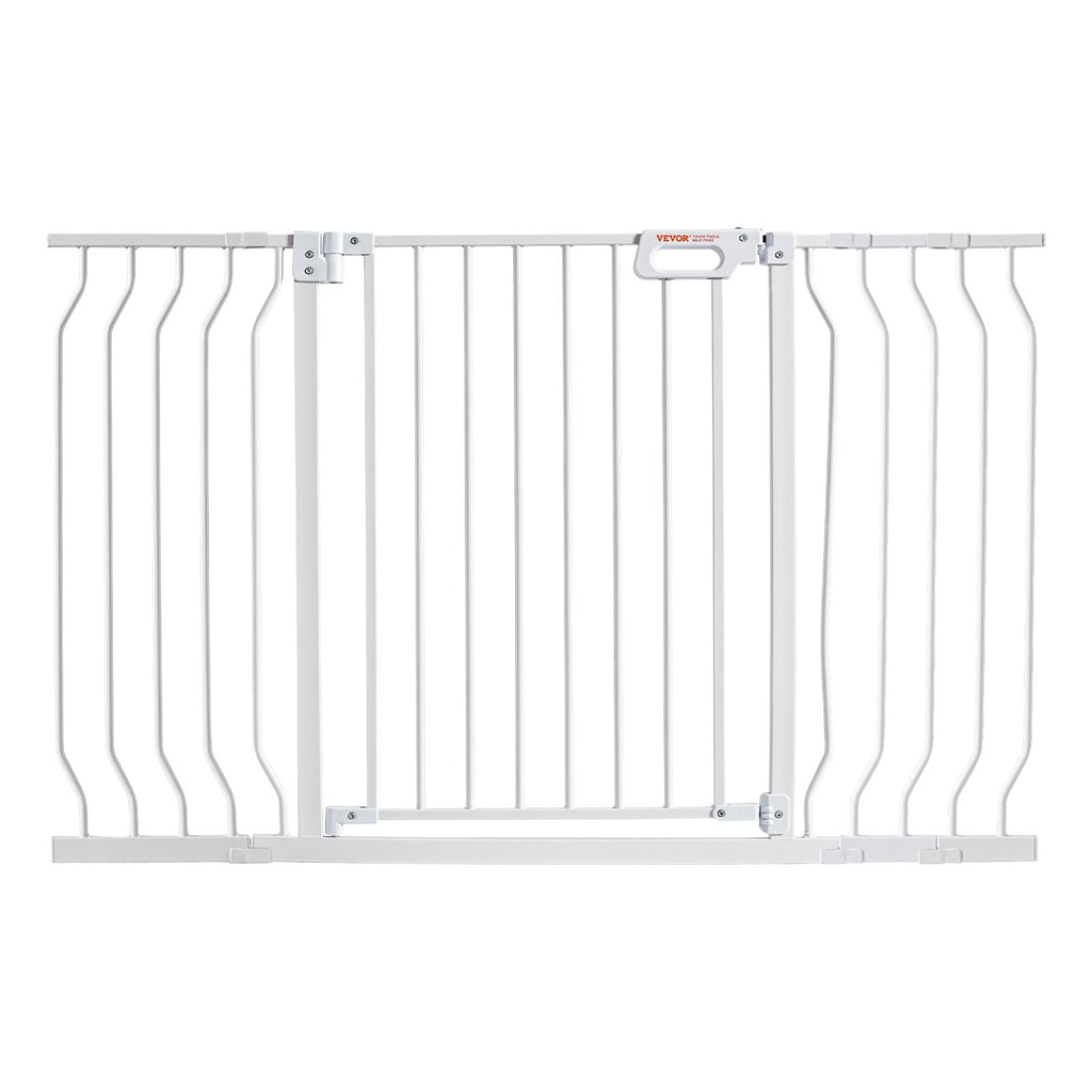 VEVOR Baby Gate, 749-1346 mm Extra Wide, 762 mm High, Dog Gate for Stairs Doorways and House, Easy Step Walk Thru Auto Close Child Gate Pet Security Gate with Pressure Mount and Wall Mount Kit, White