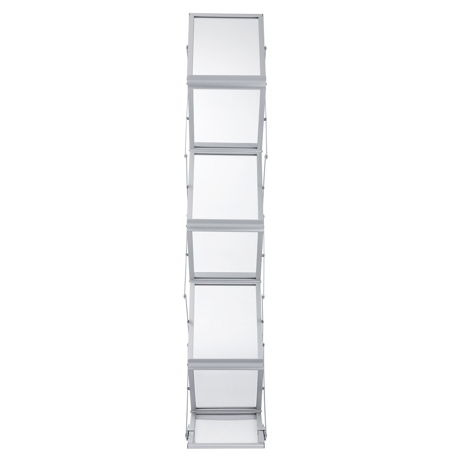 VEVOR Literature Rack, 6 Pockets, Pop up Aluminum Magazine Rack, Lightweight Catalog Holder Stand w/Carrying Bag for Living Room, Hotel, Trade Show, Exhibition, Office