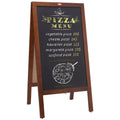 VEOVR A Frame Chalkboard Sign, 50x102 cm Double-Sided Sidewalk Signs, Freestanding Vintage Wooden Chalk Board with Chalks & Magnetic Eraser, Rustic Brown Outdoor Sandwich Board Kitchen Home Wedding