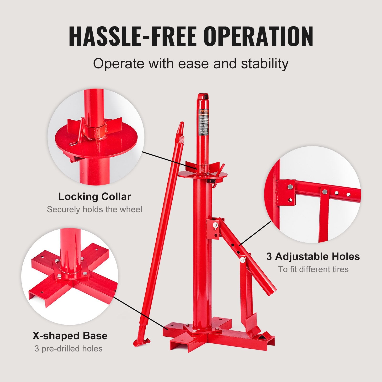 VEVOR Manual Tire Changer, Portable Hand Bead Breaker Mounting Tool for 203 - 406 mm Tires, Compatible with Car Truck Trailer, Tire Mounting Machine for Home Garage Small Auto Shop