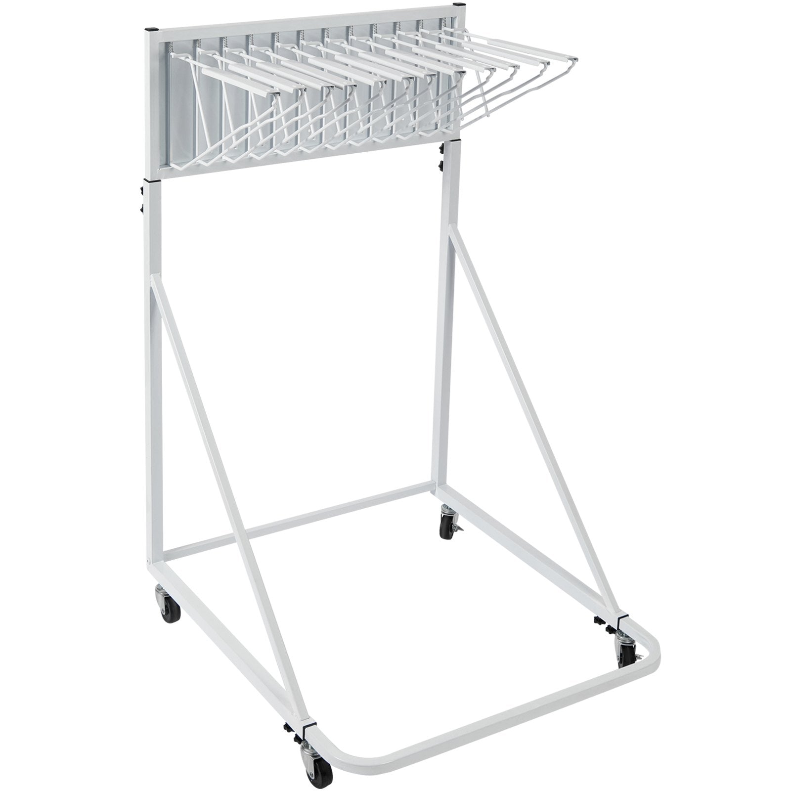 VEVOR Mobile Blueprint Storage Rack, Plan Holder with 12 Pivot Brackets, Mobile Blueprint Holder Adjustable Height & Length, Poster Display Rack for Office and Home (Rack Only Without Clamps)