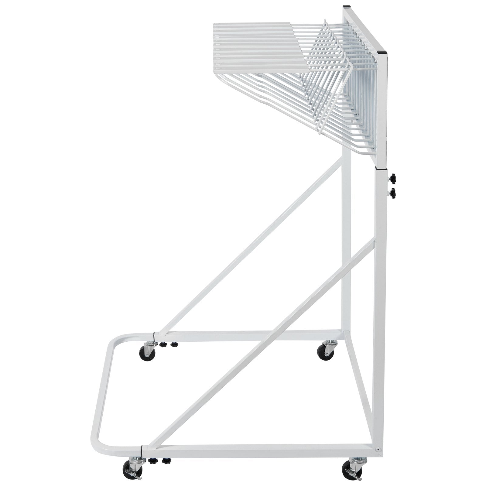 VEVOR Mobile Blueprint Storage Rack, Plan Holder with 12 Pivot Brackets, Mobile Blueprint Holder Adjustable Height & Length, Poster Display Rack for Office and Home (Rack Only Without Clamps)