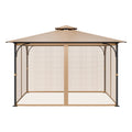 VEVOR Gazebo Netting Replacement, Fit Most 10 x 12 x 7.3 FT Gazebo, Outdoor Garden Gazebo Net, 4-Panel Sidewall Mesh Gazebo Curtain, Patio Midge Netting with Double Zipper, Canopy Screen (Netting Only)