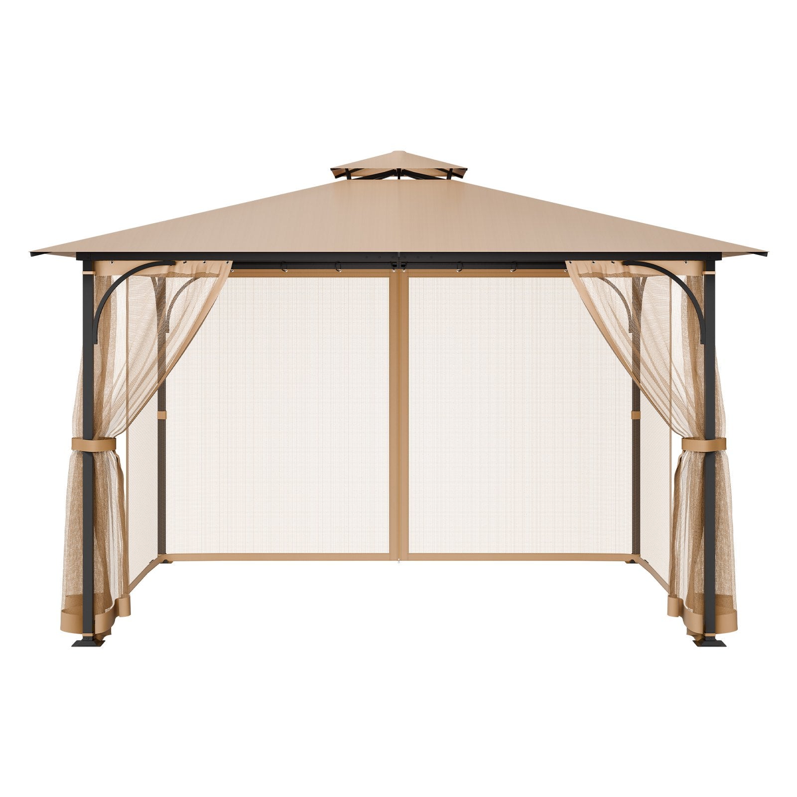 VEVOR Gazebo Netting Replacement, Fit Most 10 x 12 x 7.3 FT Gazebo, Outdoor Garden Gazebo Net, 4-Panel Sidewall Mesh Gazebo Curtain, Patio Midge Netting with Double Zipper, Canopy Screen (Netting Only)