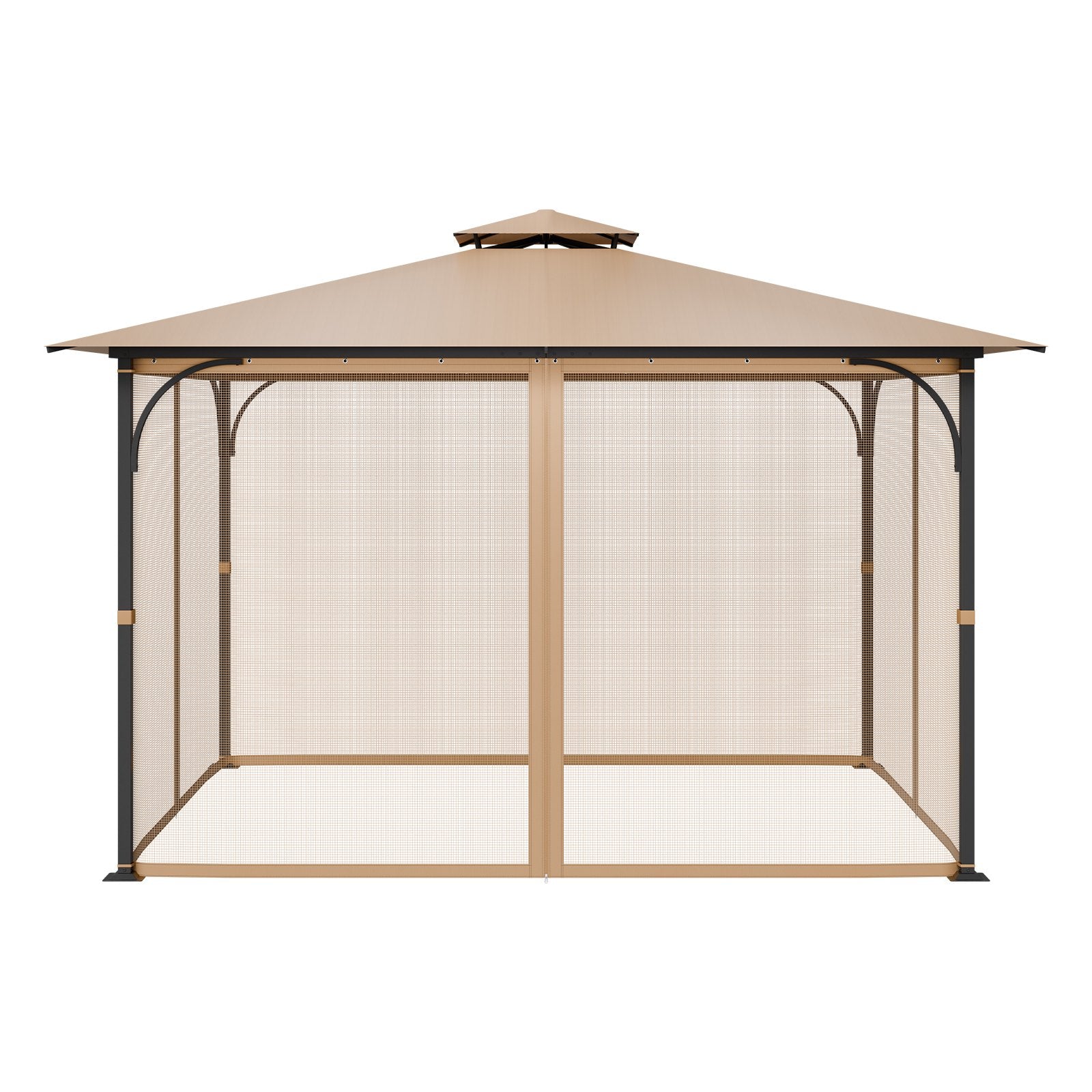 VEVOR Gazebo Netting Replacement, Fit Most 10 x 12 x 7.3 FT Gazebo, Outdoor Garden Gazebo Net, 4-Panel Sidewall Mesh Gazebo Curtain, Patio Midge Netting with Double Zipper, Canopy Screen (Netting Only)