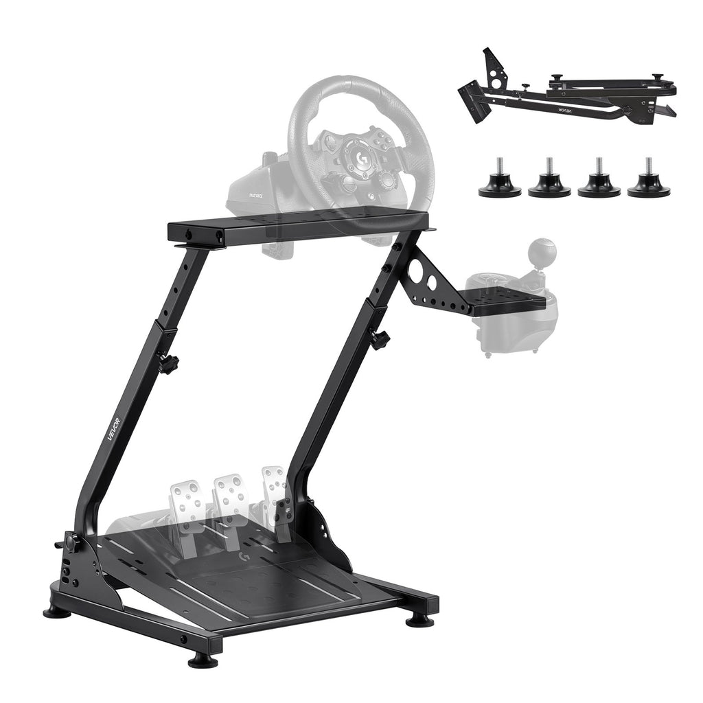 VEVOR Racing Wheel Stand, Adjustable & Foldable Simulator Stand for Logitech G29 G27 G920 G923, Thrustmaster T300RS T300GT T248 TS-PC TSXW Gaming Cockpit,Pedals Simulator NOT Included