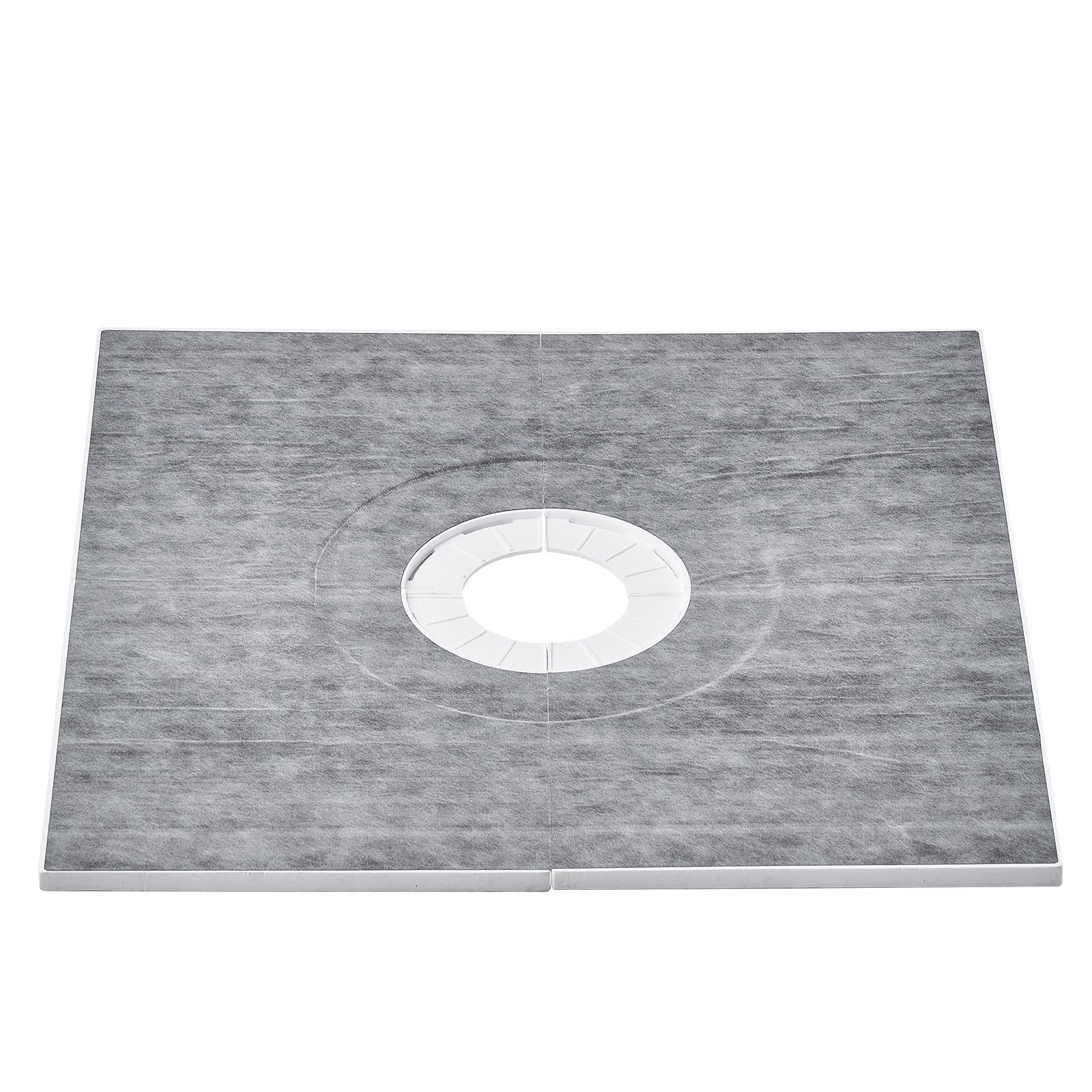 VEVOR Shower Curb Kit, 914x914mm Shower Pan Kit with 160mm Central Drain, Lightweight EPS Shower Installation Kits with 2 Waterproof Cloths, Shower Pan Slope Sticks Fit for Bathroom