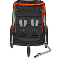 VEVOR Bike Trailer for Toddlers, Kids, Double Seat, 45 kg Load, 2-In-1 Canopy Carrier Converts to Stroller, Tow Behind Foldable Child Bicycle Trailer with Universal Bicycle Coupler, Orange and Gray