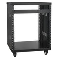 VEVOR 12U AV Rack Stand, 136.08kg Capacity, Network Stereo Recording Studio Rack with Lockable Caster Wheels Round & Square Holes, Special Vent for 482.6 mm Audio Video Musical & IT Equipment Mounting