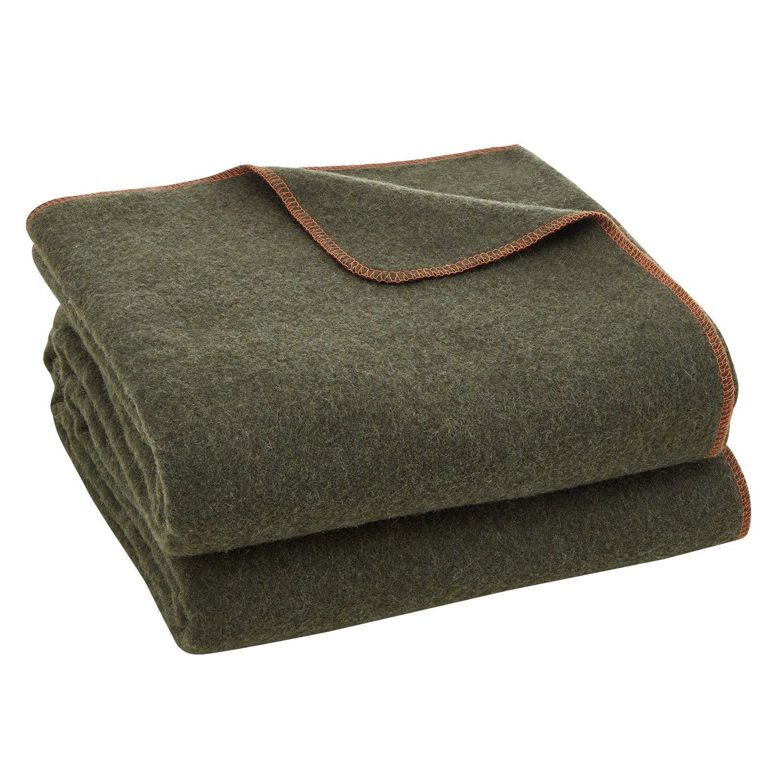VEVOR Wool Camping Blanket, Large Warm Stadium Blanket, Waterproof & Windproof, Flame Retardant, Great for Outdoors, Picnics, Hiking, Sports Events, Travel, 1.62 m x 2.23 m (80% Wool), Army Green