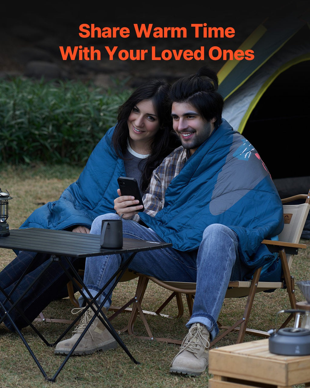 VEVOR Camping Blanket 1.9 m x 1.32 m Wearable Warm Stadium Blanket Outdoor