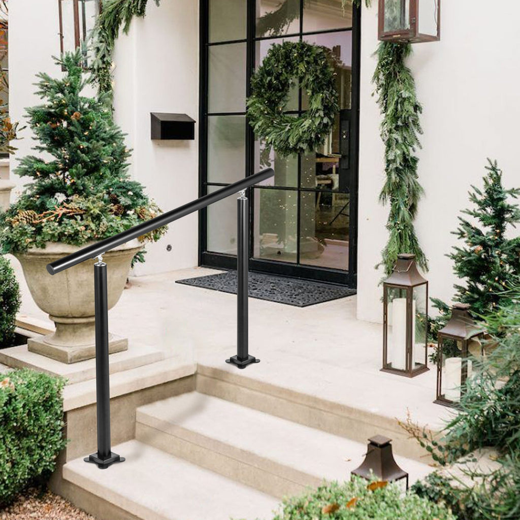 VEVOR Handrail Outdoor Stairs, 3ft, 34 Inch Outdoor Handrail, Outdoor Stair Railing Adjustable from 0 to 60 Degrees Handrail for Stairs Outdoor Black Aluminum Stair Railing for Garden, Office Area