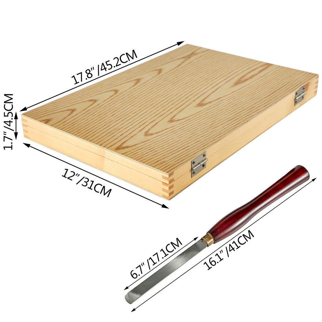 VEVOR Woodworking Lathe Chisel Set 8 Piece Set Lathe Chisel HSS Steel Blades Wood Turning Tools Wooden Case for Storage for Wood Carving Root Carving Furniture Carving Lathes Red