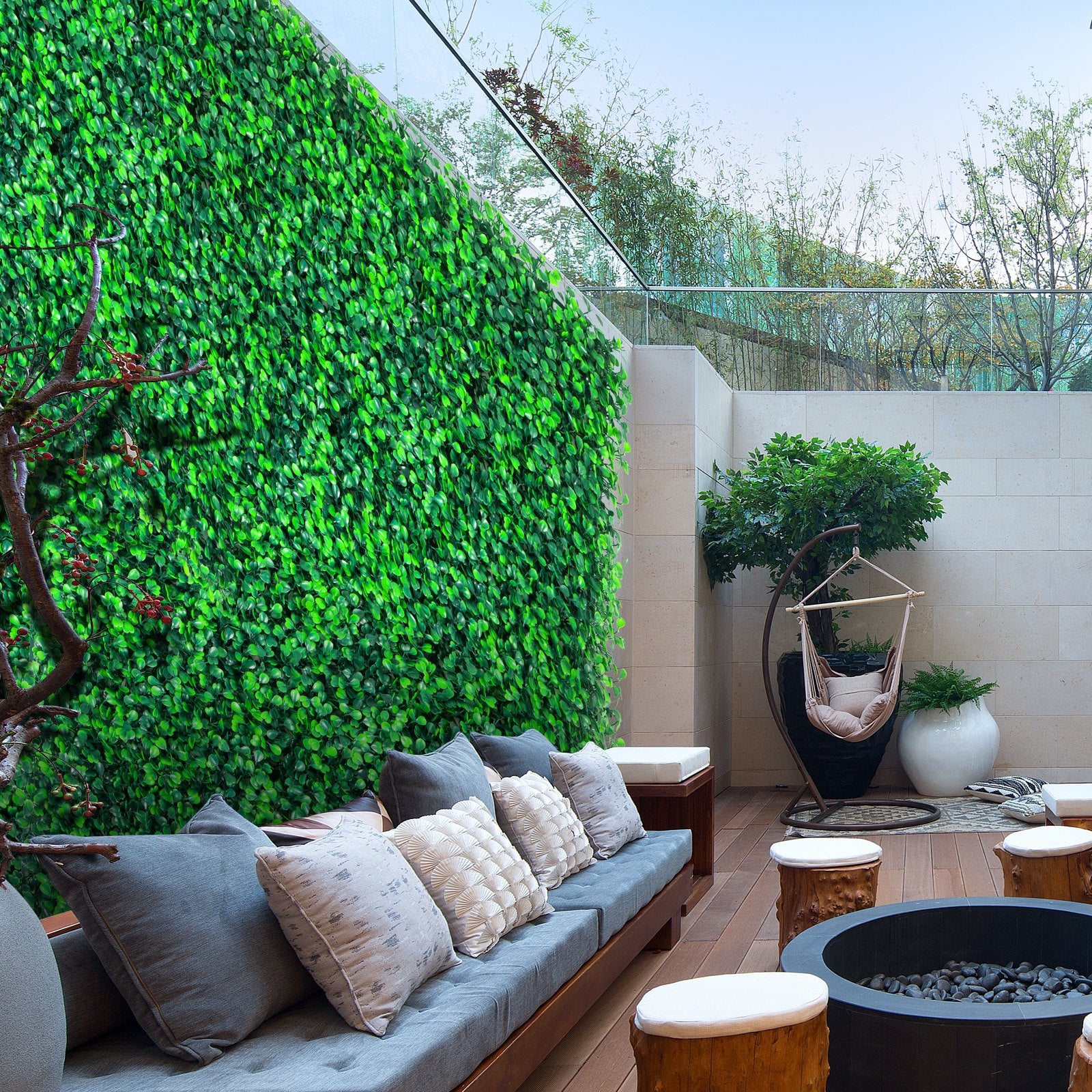 VEVOR Artificial Boxwood Panels, 14 PCS50.8x50.8cmBoxwood Hedge Wall Panels, PE Artificial Grass Backdrop Wall 4 cm , Privacy Hedge Screen for Decoration of Outdoor, Indoor, Garden, Fence, and Backyar