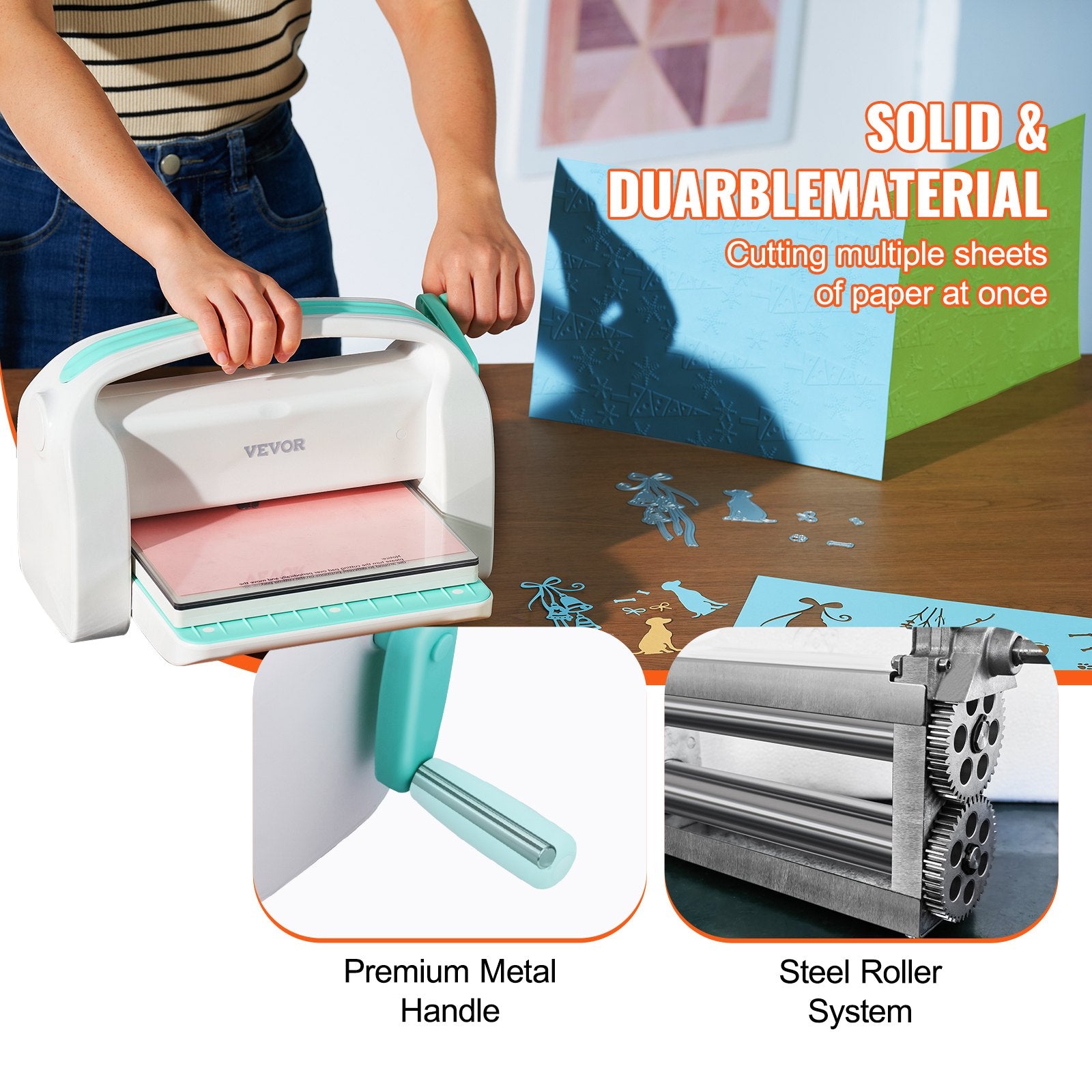 VEVOR Manual Die Cutting Embossing Machine 9" Opening For Art Craft Scrapbooking