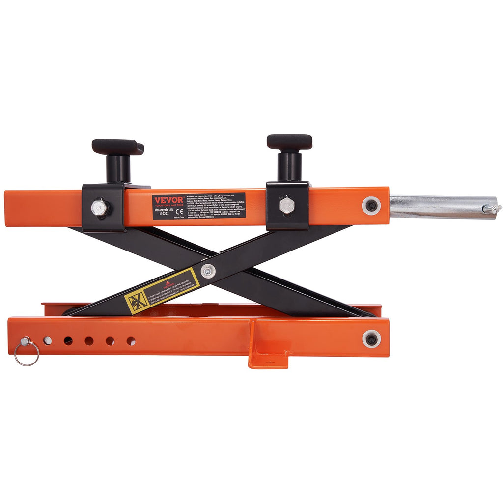 VEVOR Motorcycle Lift Scissor Jack Stand 1100 Lb with Saddle ATV Lift Dirt Bike