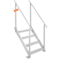 VEVOR Dock Ladder 4 Step, Dock Stairs 30''-38'' Adjustable Height, 227 kgs Load Capacity, Aluminum Pontoon Boat Ladder with Dual Handrails & Nonslip Mat for Ship/Lake/Pool/Marine Boarding