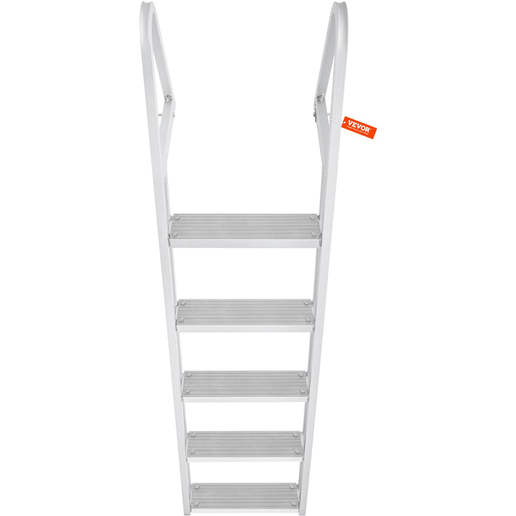 VEVOR Removable Dock Ladder 5 Steps, 159 kg Load Capacity, Pontoon Boat Ladder with 4'' Wide Step & Nonslip Design for Ship/Lake/Pool/Marine Boarding