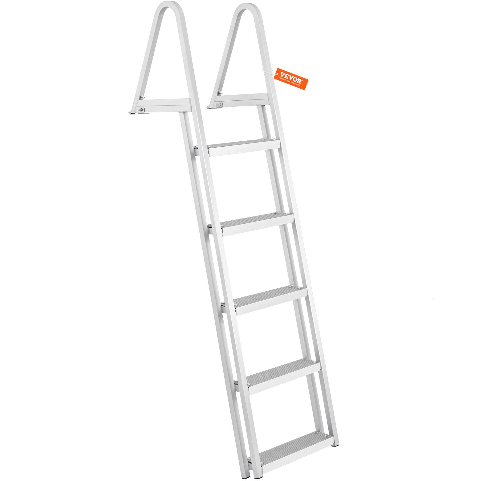 VEVOR Removable Dock Ladder 5 Steps, 159 kg Load Capacity, Pontoon Boat Ladder with 4'' Wide Step & Nonslip Design for Ship/Lake/Pool/Marine Boarding