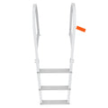 VEVOR Dock Ladder, Removable 3 Steps, 227 kg Load Capacity, Aluminum Alloy Pontoon Boat Ladder with 7.9 cm Wide Step & Nonslip Rubber Mat, Easy to Install for Ship/Lake/Pool/Marine Boarding