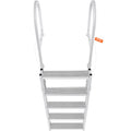 VEVOR Dock Ladder, Retractable 5 Steps, 350 lbs Load Capacity, Aluminum Alloy Pontoon Boat Ladder with 66.9''-78.9'' Adjustable Height, 4'' Wide Step & Mat, for Ship/Lake/Pool/Marine Boarding