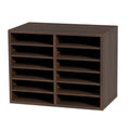 VEVOR Wood Literature Organizer Adjustable File Sorter 12 Compartments Brown