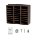 VEVOR Wood Literature Organizer Adjustable File Sorter 24 Compartments Brown
