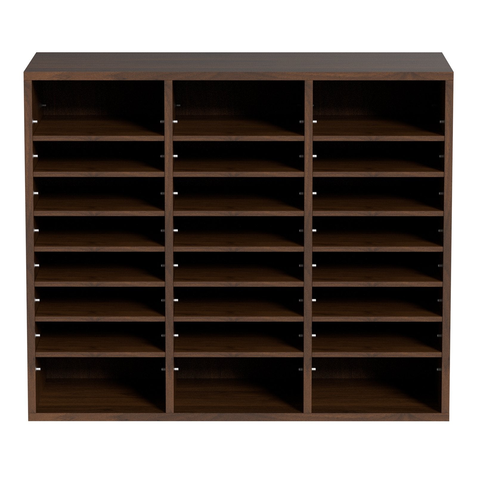 VEVOR Wood Literature Organizer Adjustable File Sorter 24 Compartments Brown