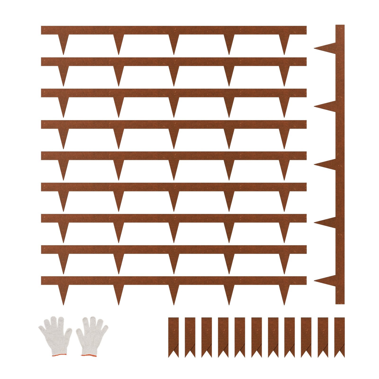 VEVOR Steel Landscape Edging, 10 Packs 40 x 4.5 in Weather-Resistant & Pre-Rust Metal Landscape Edging, Bendable Garden Edging Border, Heavy Duty Lawn Edging, Flower Bed Yard Pathway Divider