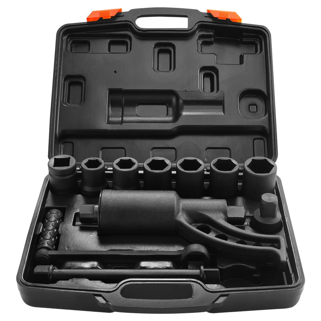 VEVOR Torque Multiplier, Heavy Duty Torque Multiplier Wrench Set, 1 Inch Drive Lug Nut Wrench Torque Multiplier, 1:64 6800N.m Lug Nut Remover, with 8 Sockets and Storage Case for Truck Trailer RV